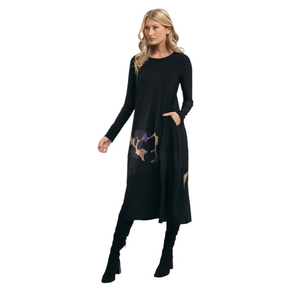 Alembika Amethyst Black Mixed Print Cocoon Midi Dress Size 0 | US Size 4-6 NWT - Picture 2 of 13